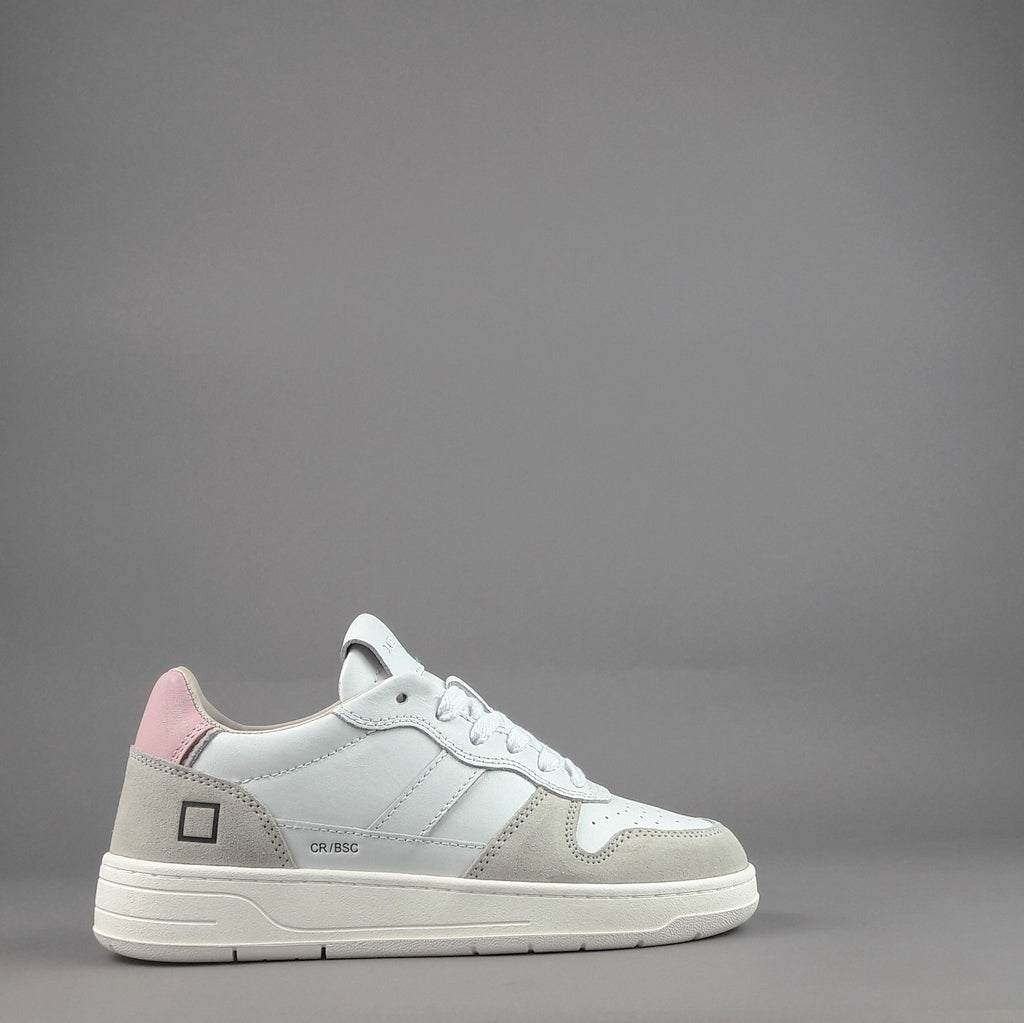 D.A.T.E. Sneakers Court Donna Camoscio e Pelle Ghiaccio / Bianco