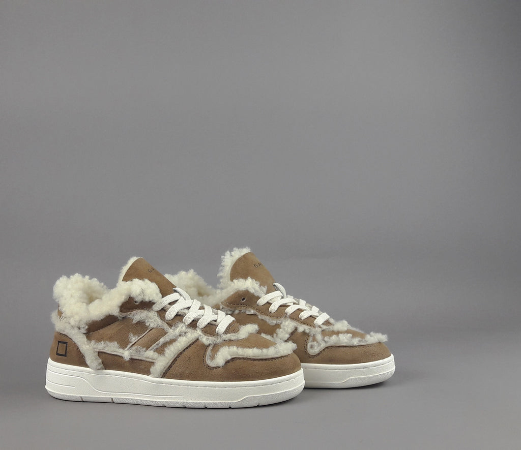 D.A.T.E. Sneakers Court Donna Montone Marrone Chiaro
