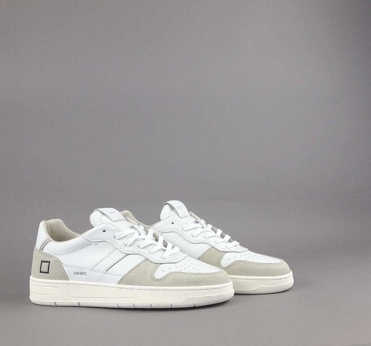 D.A.T.E. Sneakers Court Uomo Pelle Camoscio Bianco Beige