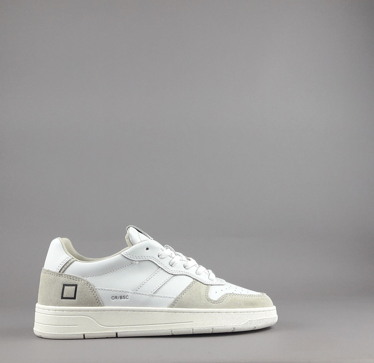 D.A.T.E. Sneakers Court Uomo Pelle Camoscio Bianco Beige