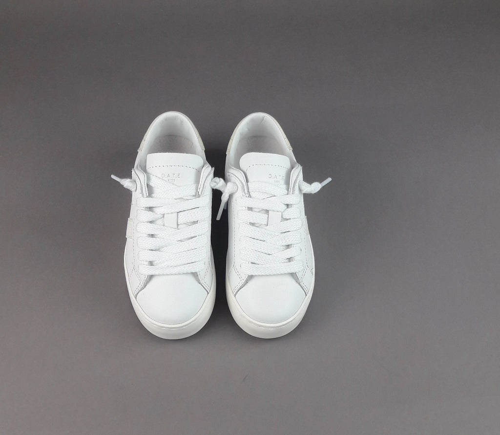 D.A.T.E. Sneakers Hill Low Calf Junior Pelle Bianco