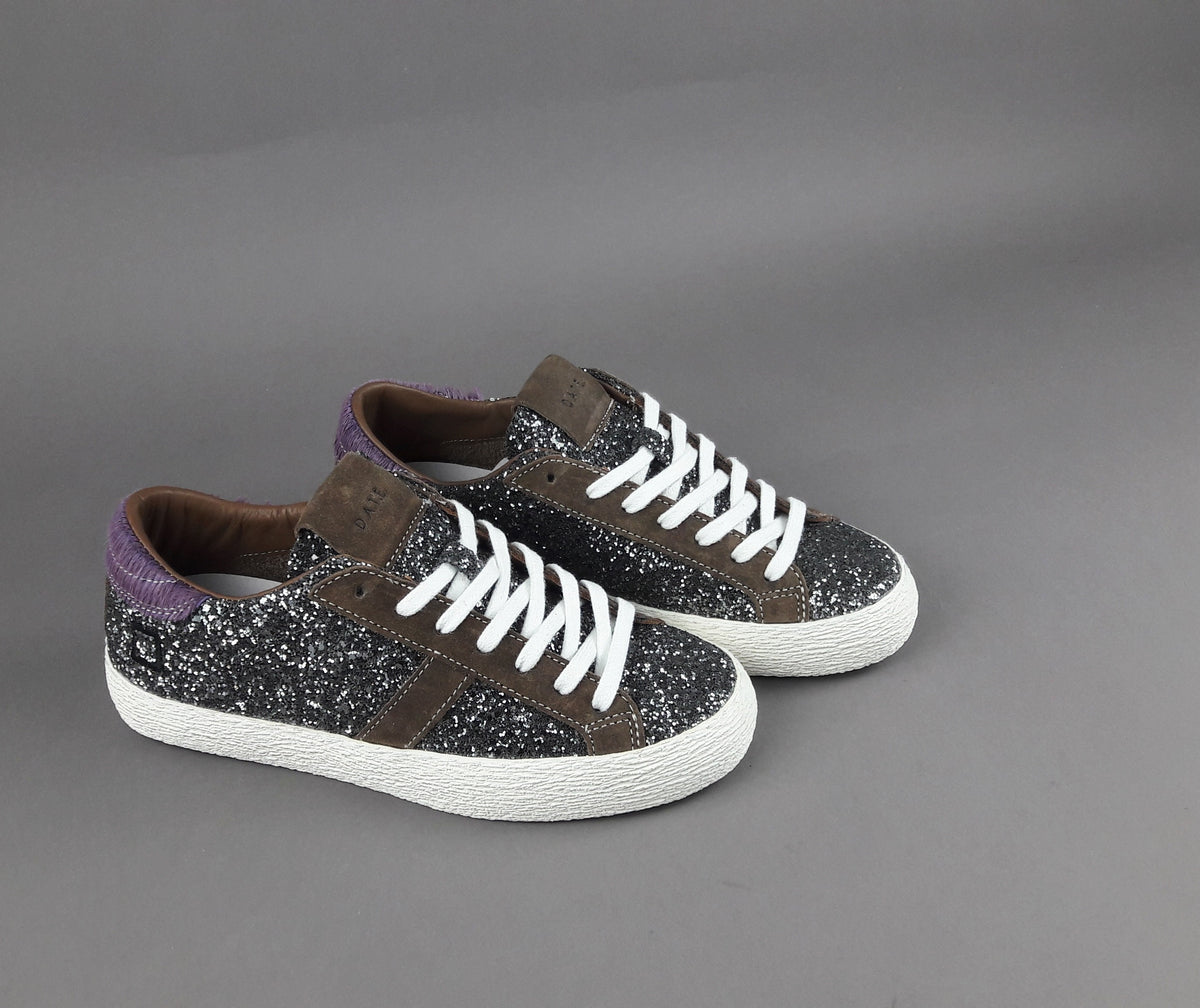D.A.T.E. Sneakers Hill Low Donna Glitter Antracite