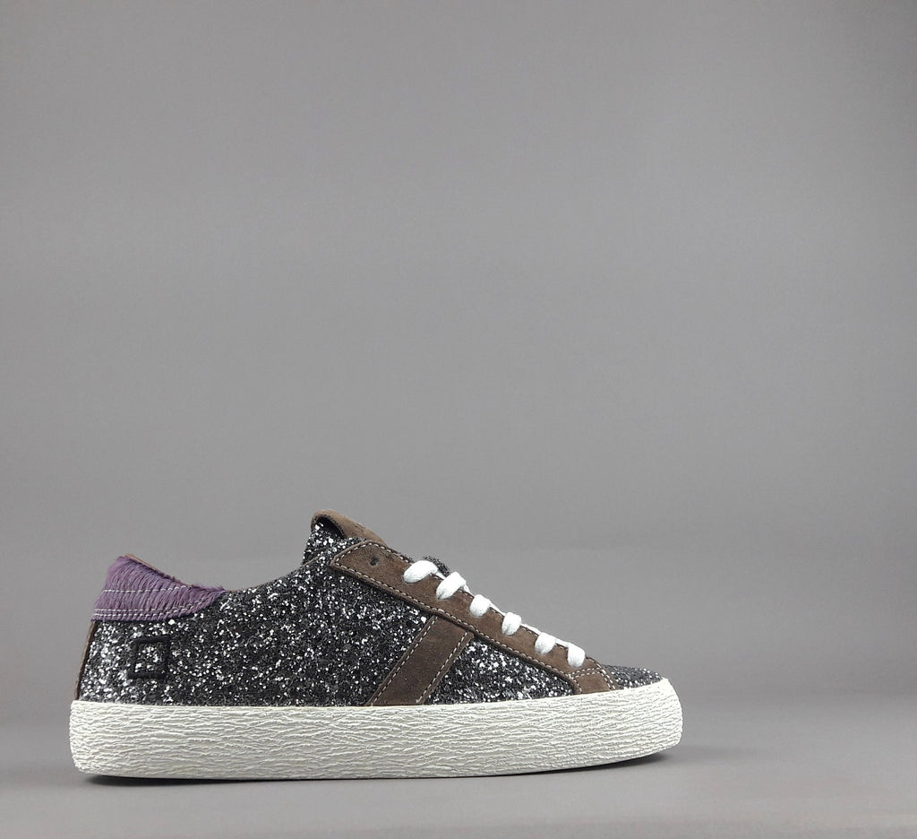 D.A.T.E. Sneakers Hill Low Donna Glitter Antracite