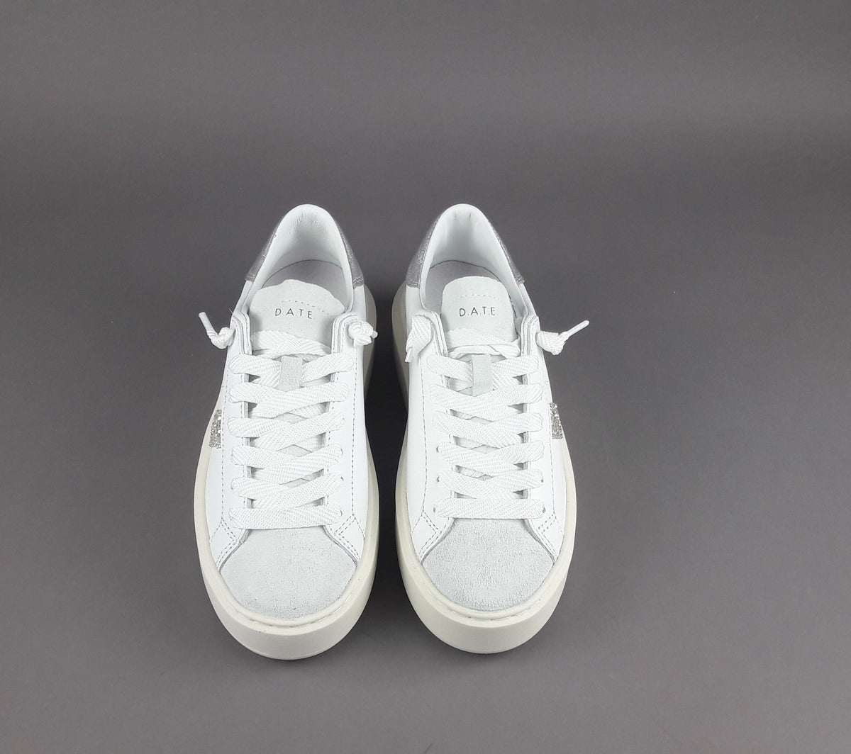 D.A.T.E. Sneakers Hill Low Platform Donna Pelle Bianco