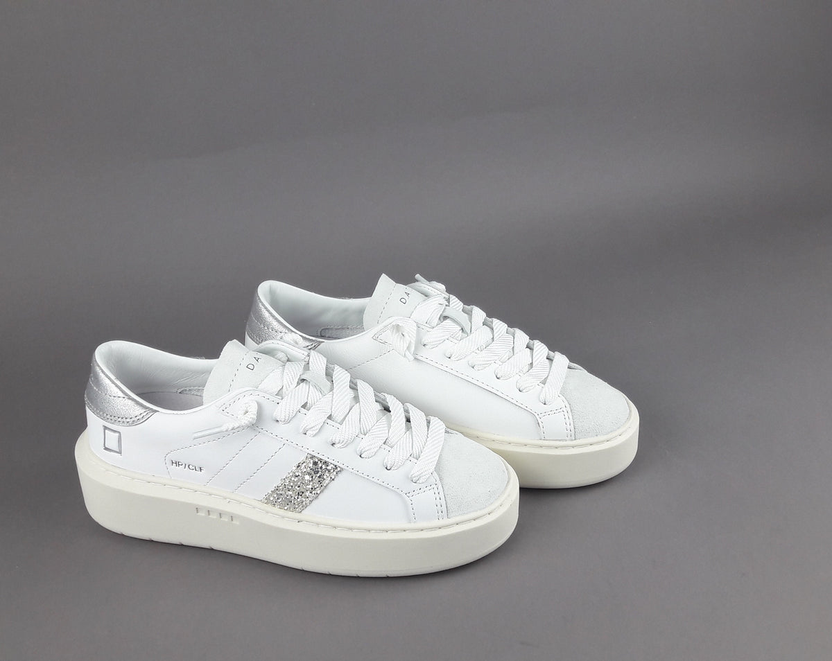 D.A.T.E. Sneakers Hill Low Platform Donna Pelle Bianco