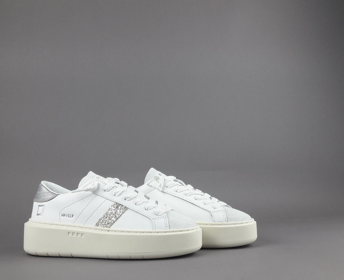 D.A.T.E. Sneakers Hill Low Platform Donna Pelle Bianco