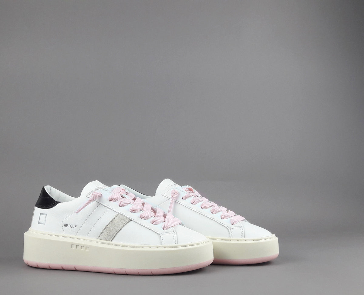 D.A.T.E. Sneakers Hill Low Platform Donna Pelle Bianco