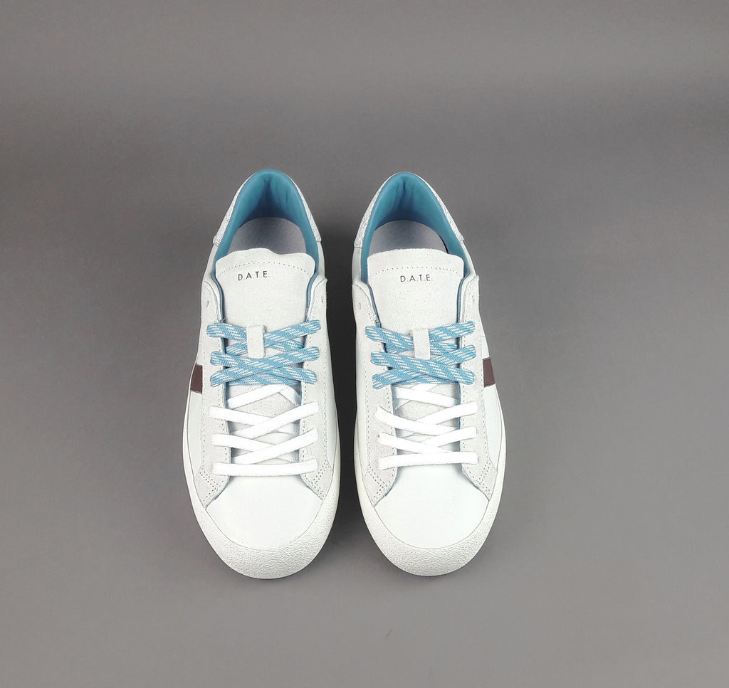 D.A.T.E. Sneakers Hill Low Vint Uomo Pelle Bianco