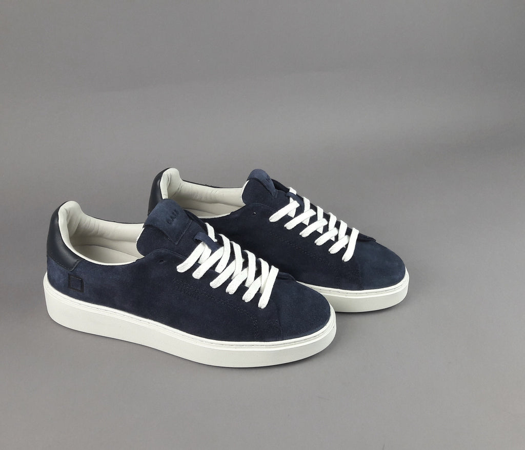 D.A.T.E. Sneakers Levante Uomo Camoscio Blu Scuro