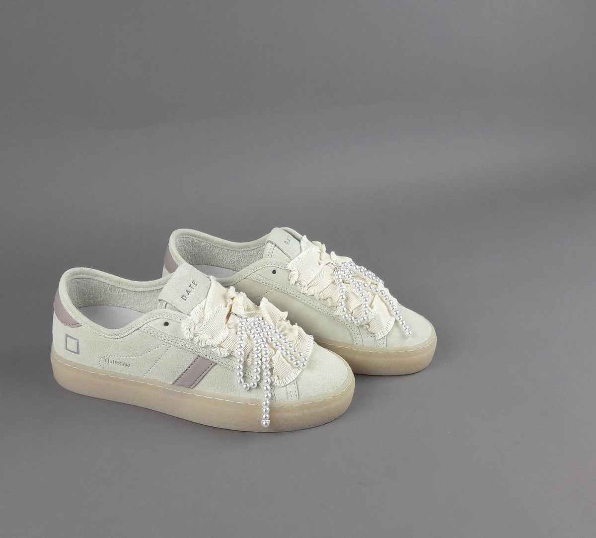 D.A.T.E. Sneakers Tender Donna Camoscio Beige Opaco