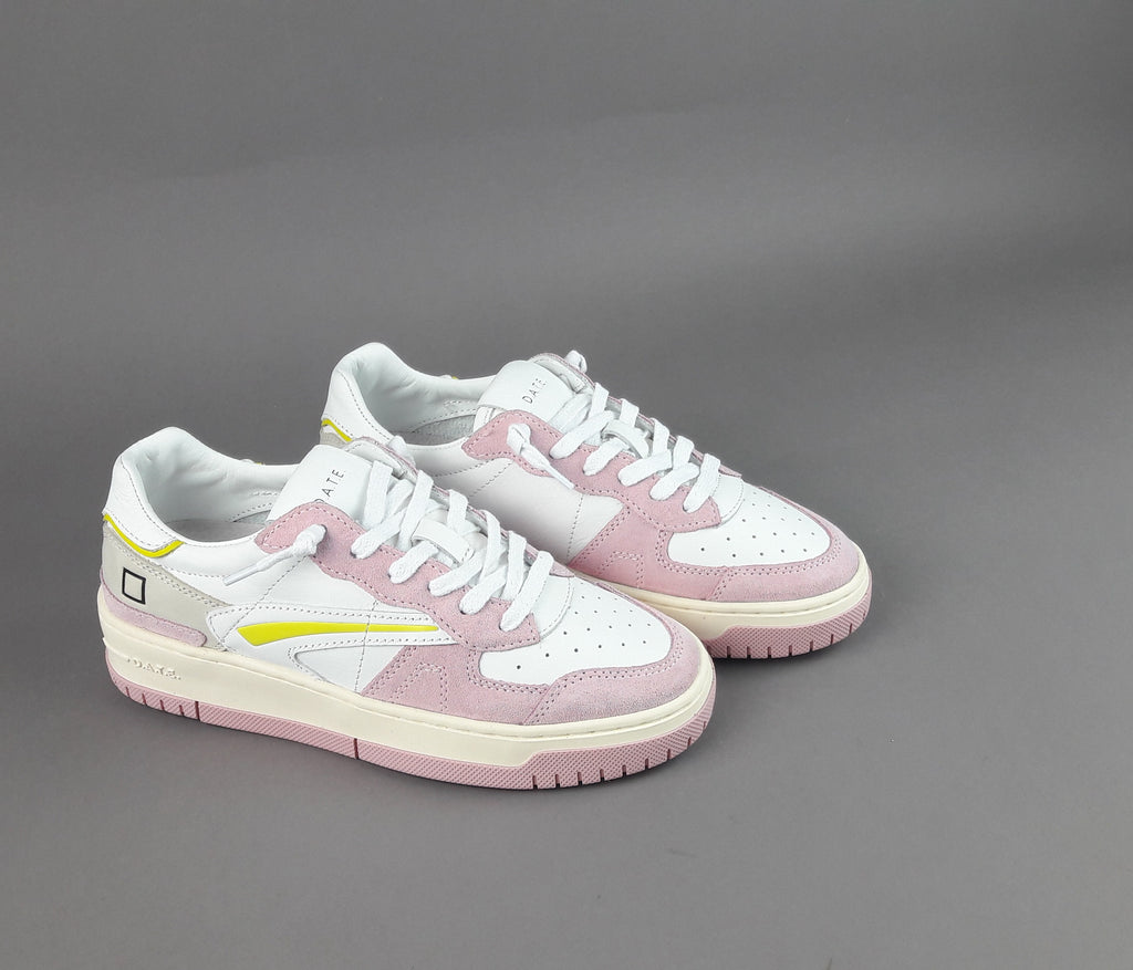 D.A.T.E. Sneakers Torneo Donna Camoscio Pelle Rosa / Bianco