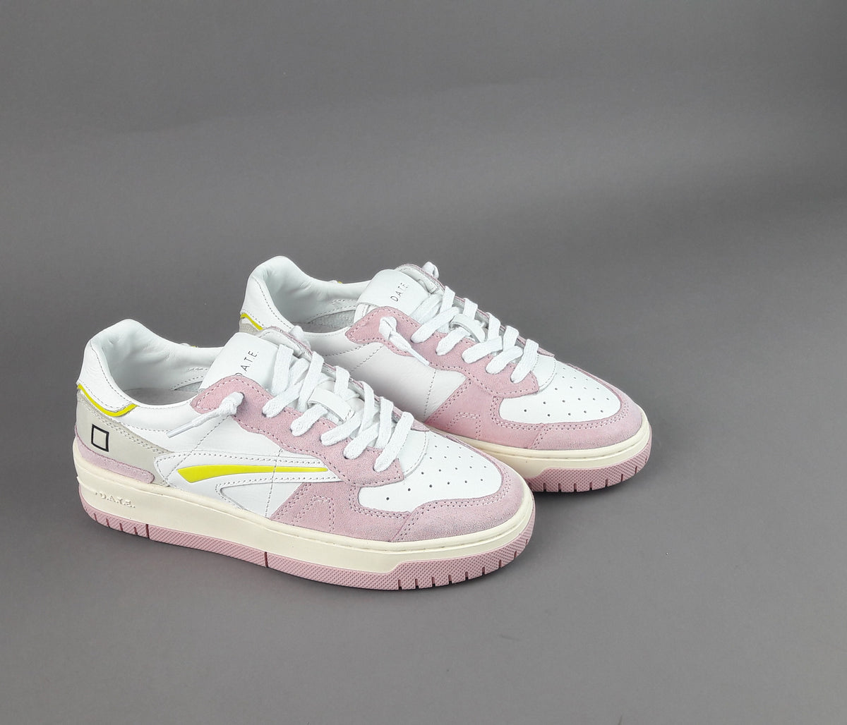 D.A.T.E. Sneakers Torneo Donna Camoscio Pelle Rosa / Bianco