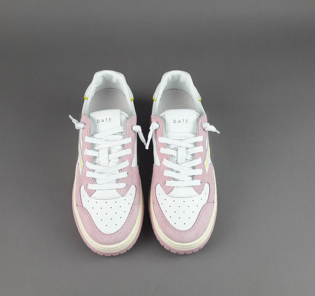 D.A.T.E. Sneakers Torneo Donna Camoscio Pelle Rosa / Bianco