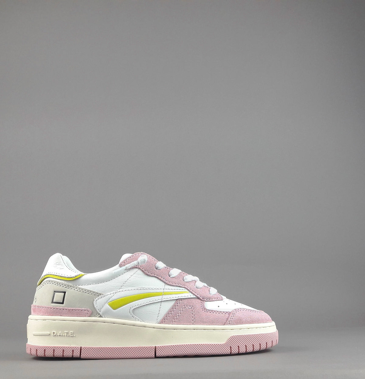D.A.T.E. Sneakers Torneo Donna Camoscio Pelle Rosa / Bianco