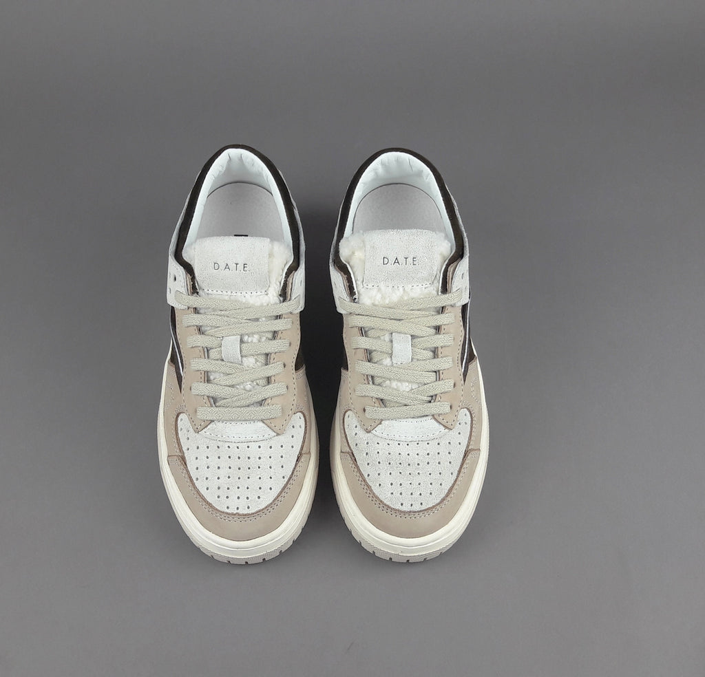 D.A.T.E. Sneakers Torneo Pop Donna Camoscio Beige