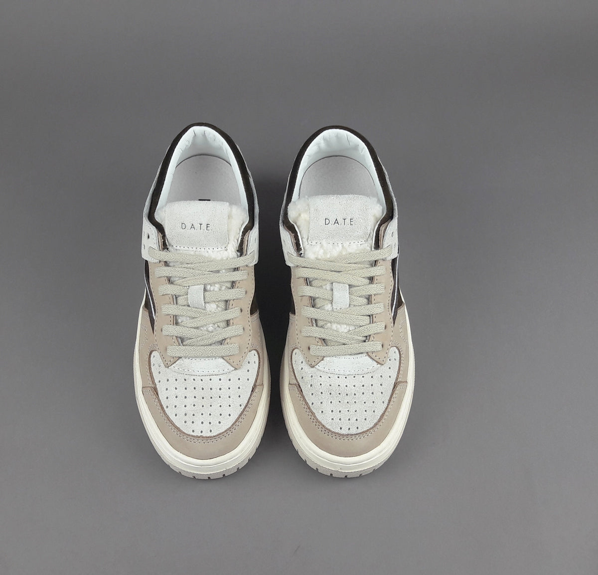 D.A.T.E. Sneakers Torneo Pop Donna Camoscio Beige