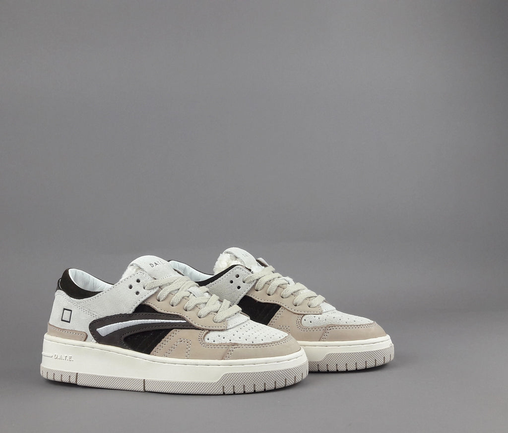 D.A.T.E. Sneakers Torneo Pop Donna Camoscio Beige