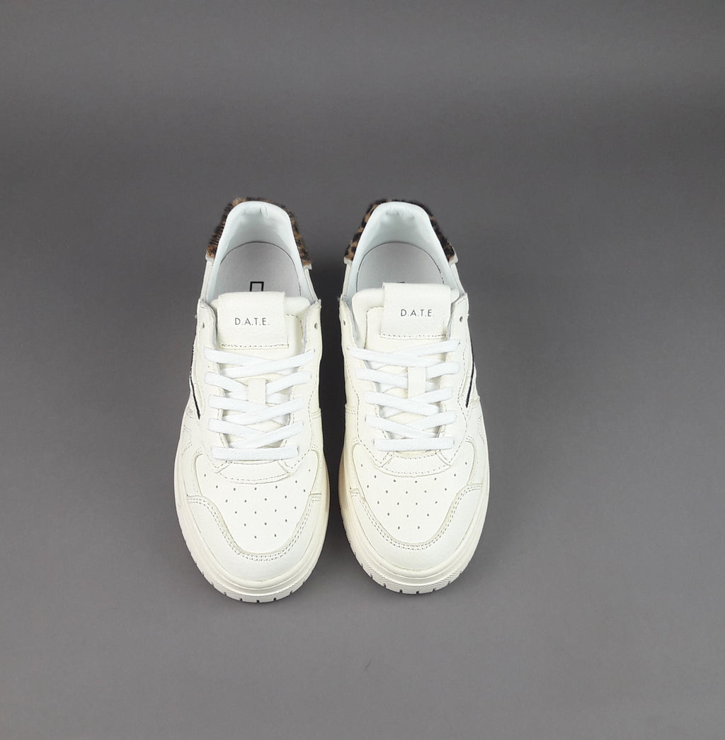 D.A.T.E. Sneakers Torneo Pop Donna Pelle Bianco Opaco