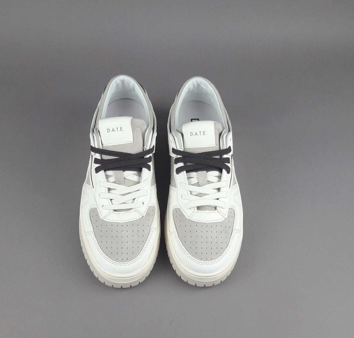 D.A.T.E. Sneakers Torneo Uomo Pelle Camoscio Avorio Grigio