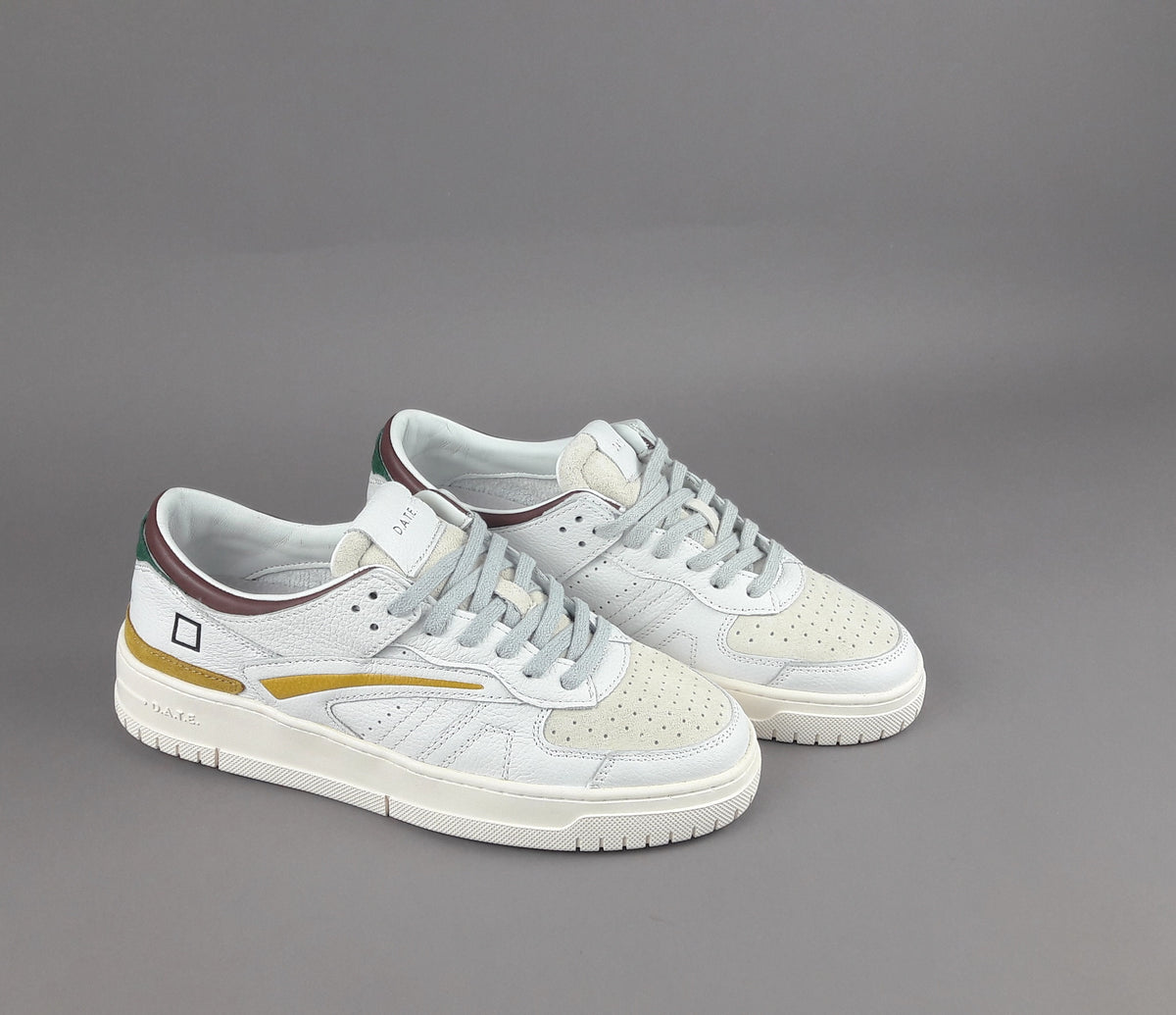 D.A.T.E. Sneakers Torneo Uomo Pelle Camoscio Bianco Ghiaccio