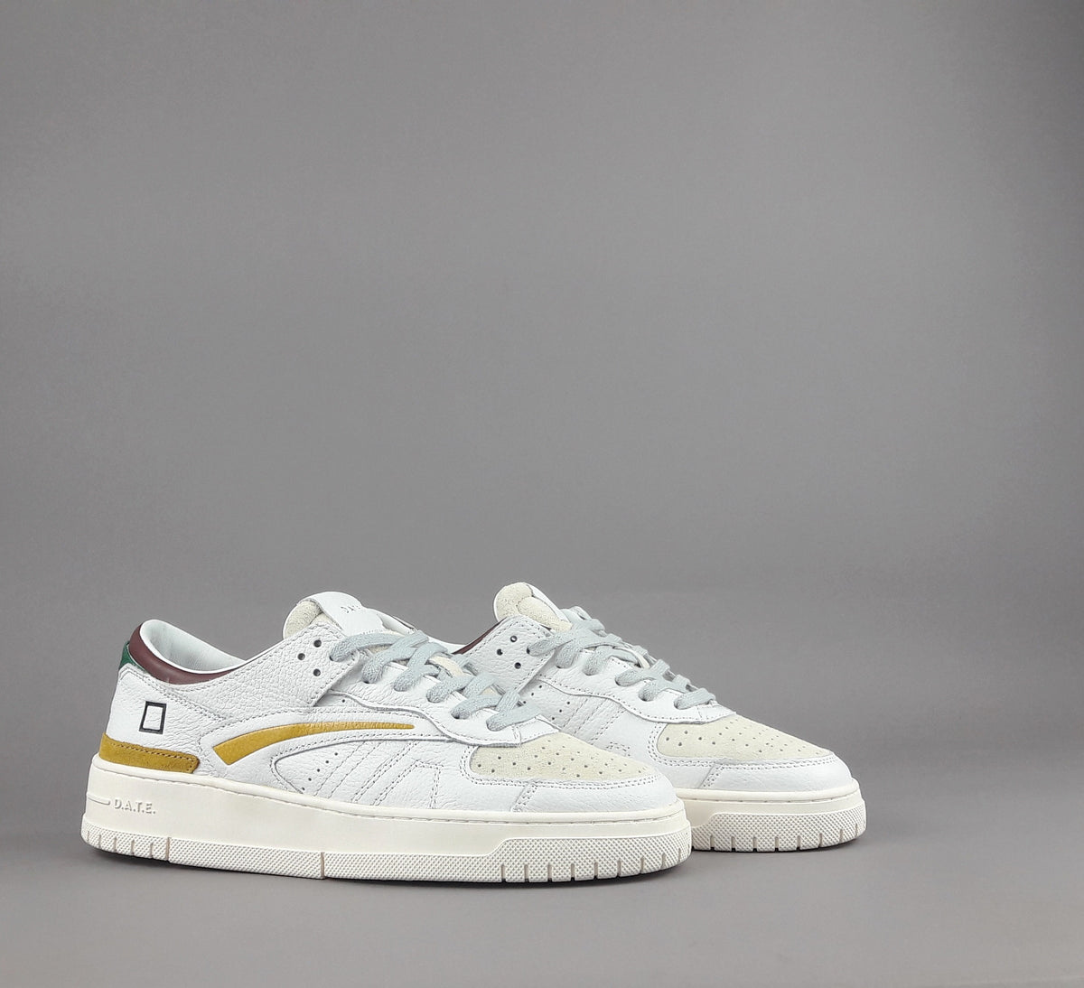 D.A.T.E. Sneakers Torneo Uomo Pelle Camoscio Bianco Ghiaccio