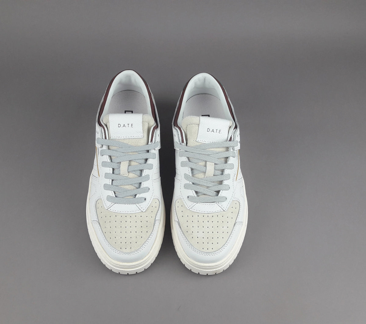 D.A.T.E. Sneakers Torneo Uomo Pelle Camoscio Bianco Ghiaccio