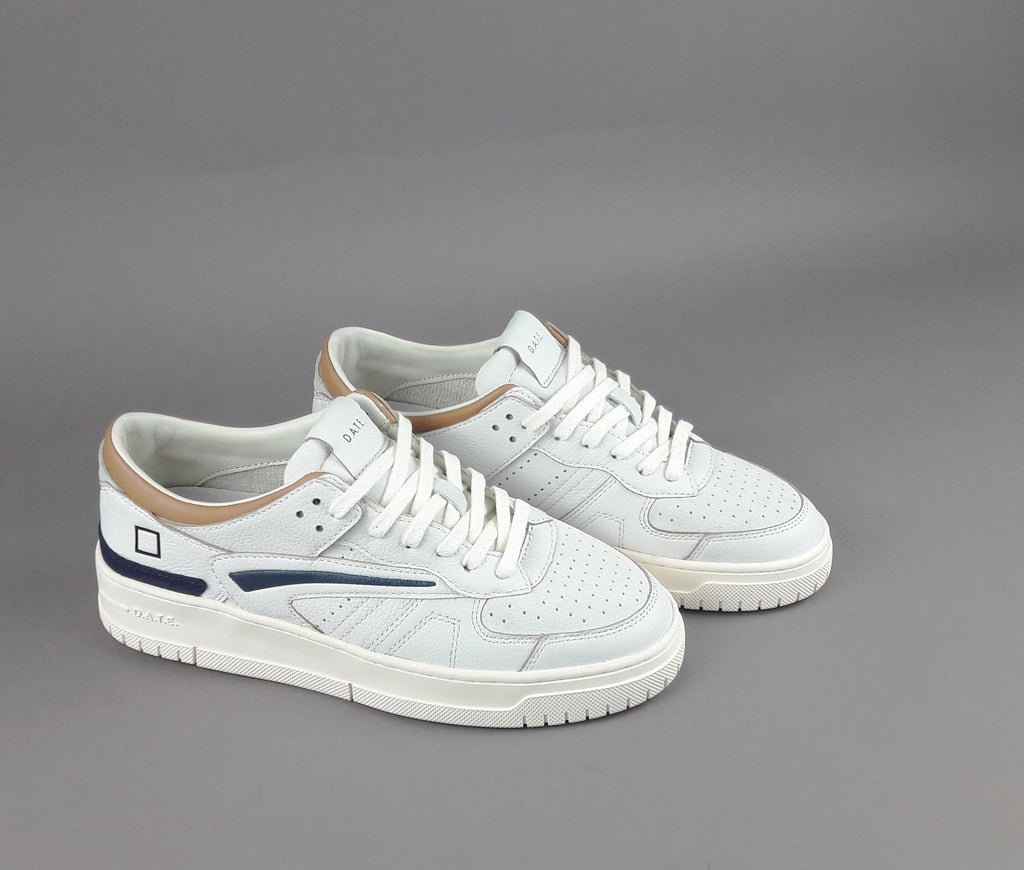 D.A.T.E. Sneakers Torneo Uomo Pelle Camoscio Bianco Ghiaccio