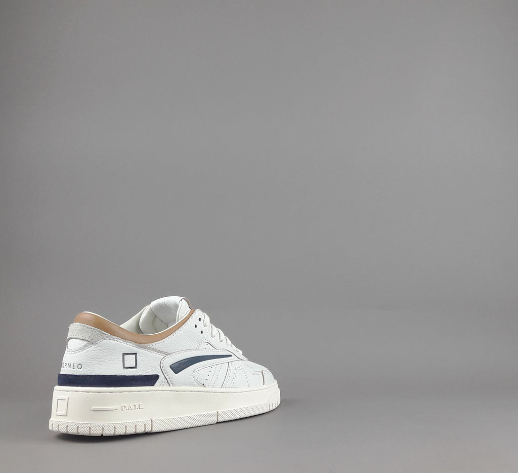 D.A.T.E. Sneakers Torneo Uomo Pelle Camoscio Bianco Ghiaccio