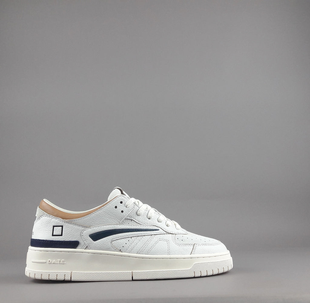 D.A.T.E. Sneakers Torneo Uomo Pelle Camoscio Bianco Ghiaccio