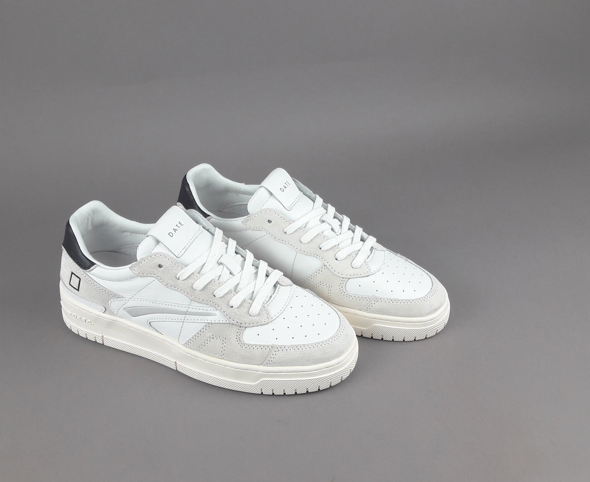 D.A.T.E. Sneakers Torneo Uomo Pelle Camoscio Bianco Ghiaccio