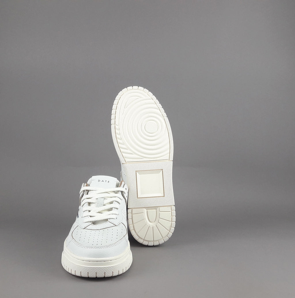 D.A.T.E. Sneakers Torneo Uomo Pelle Camoscio Bianco Ghiaccio