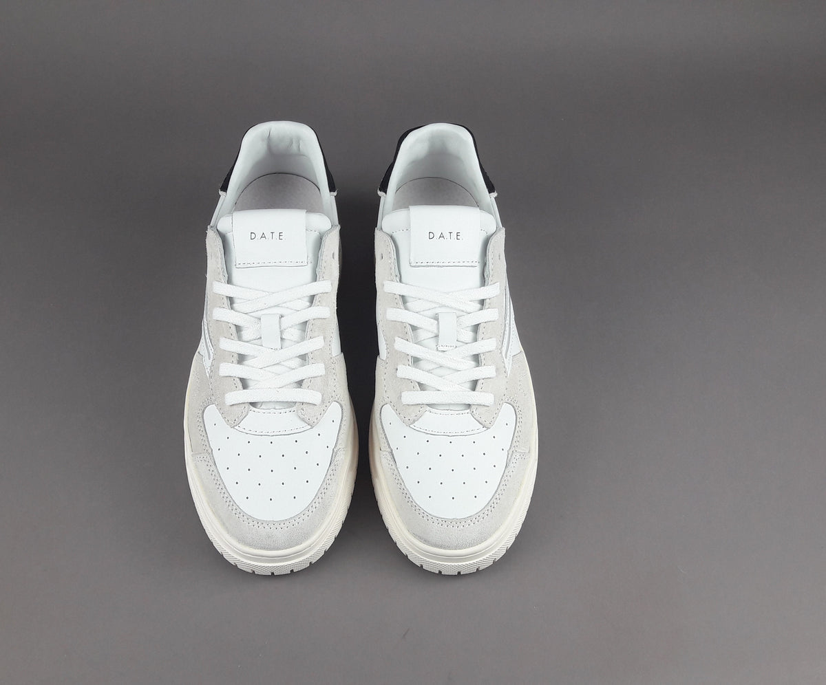 D.A.T.E. Sneakers Torneo Uomo Pelle Camoscio Bianco Ghiaccio