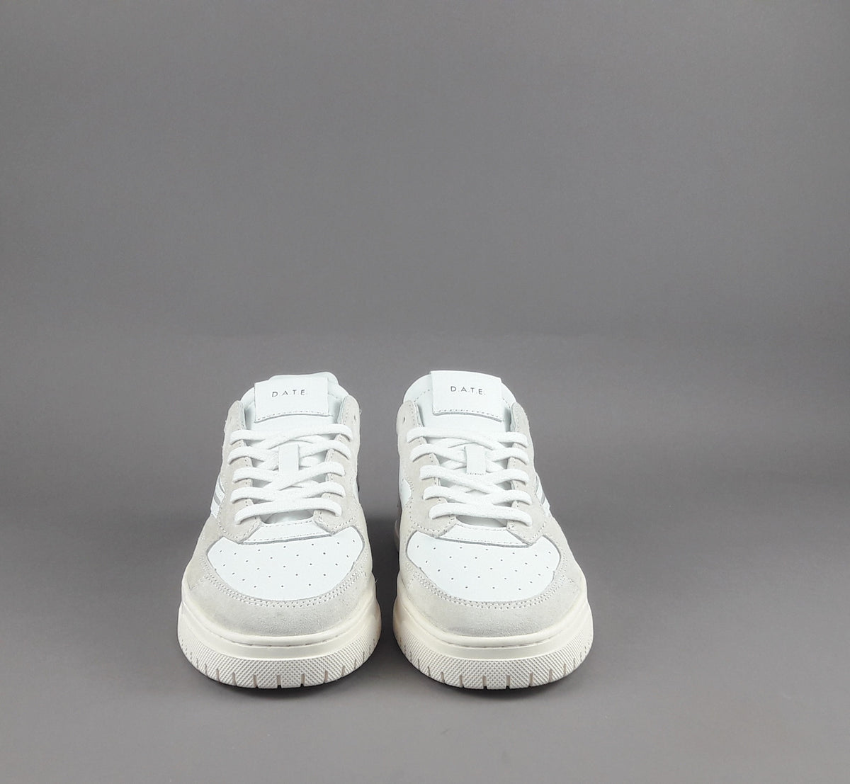D.A.T.E. Sneakers Torneo Uomo Pelle Camoscio Bianco Ghiaccio
