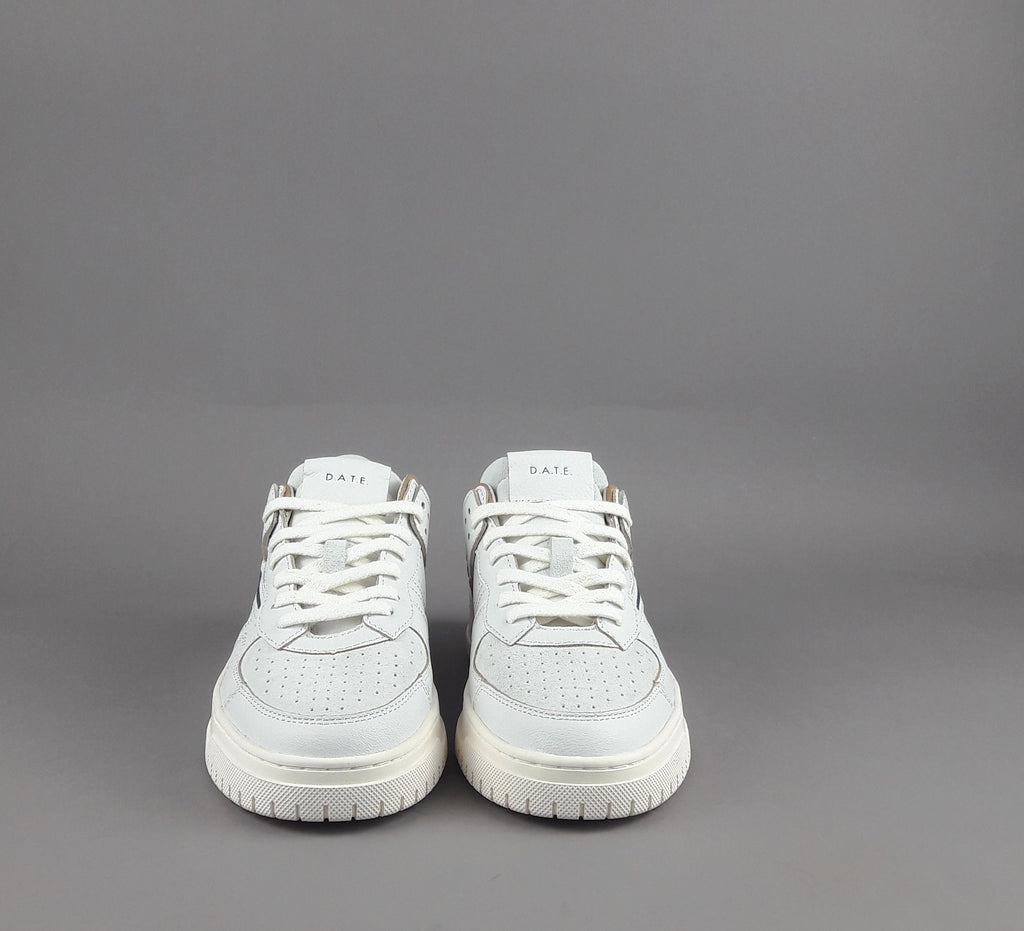 D.A.T.E. Sneakers Torneo Uomo Pelle Camoscio Bianco Ghiaccio