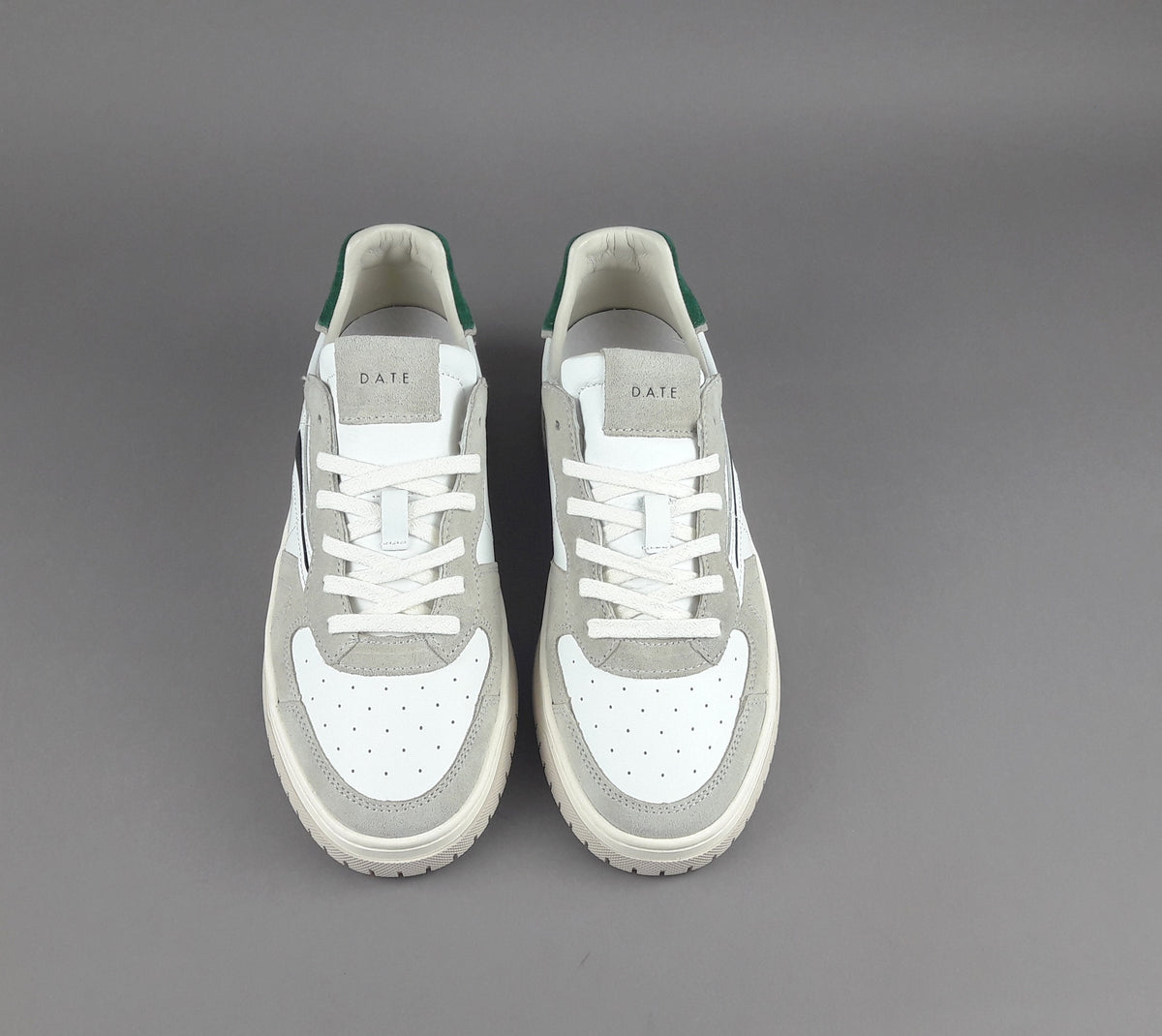 D.A.T.E. Sneakers Torneo Uomo Pelle Camoscio Bianco Grigio