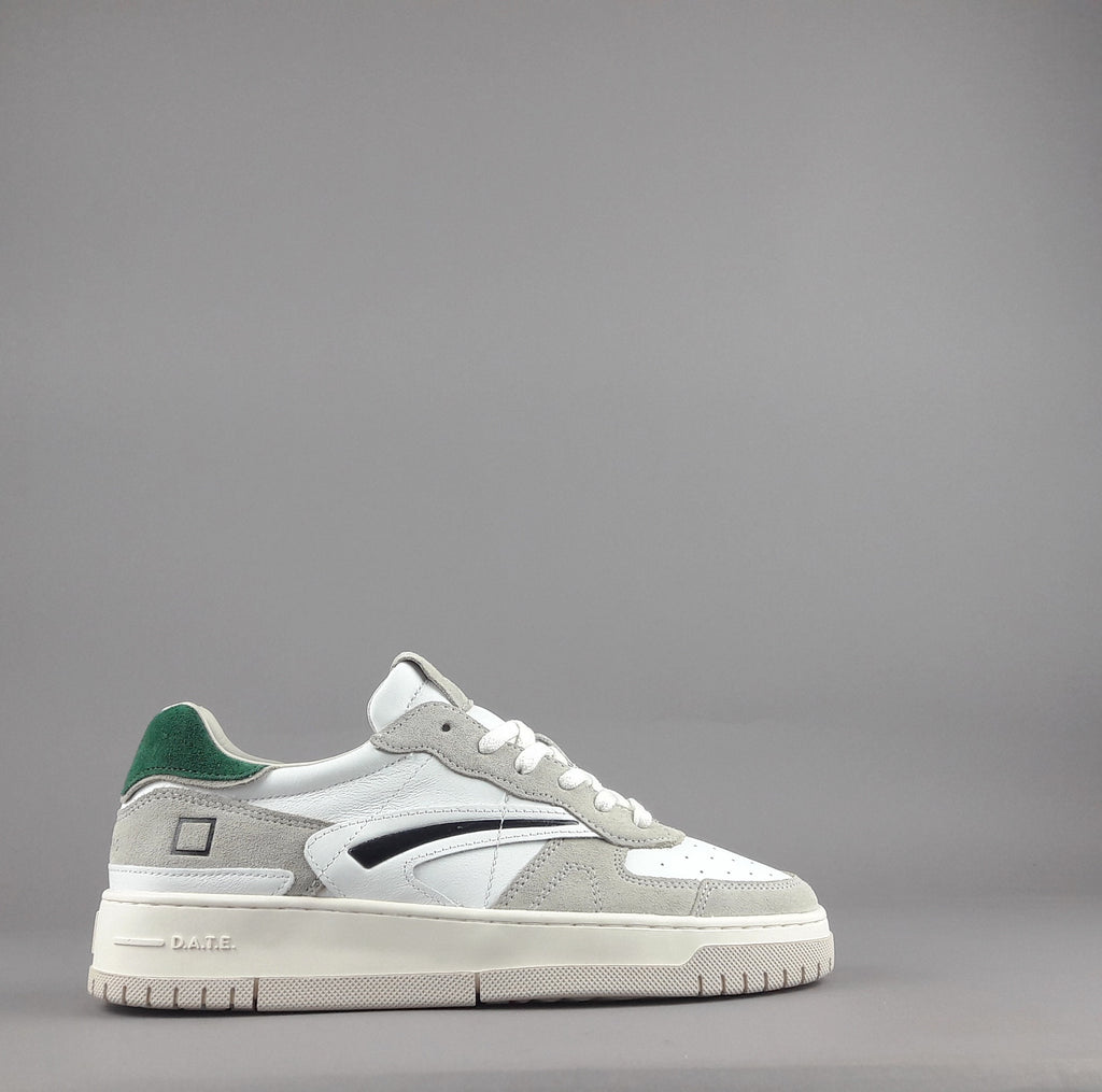 D.A.T.E. Sneakers Torneo Uomo Pelle Camoscio Bianco Grigio