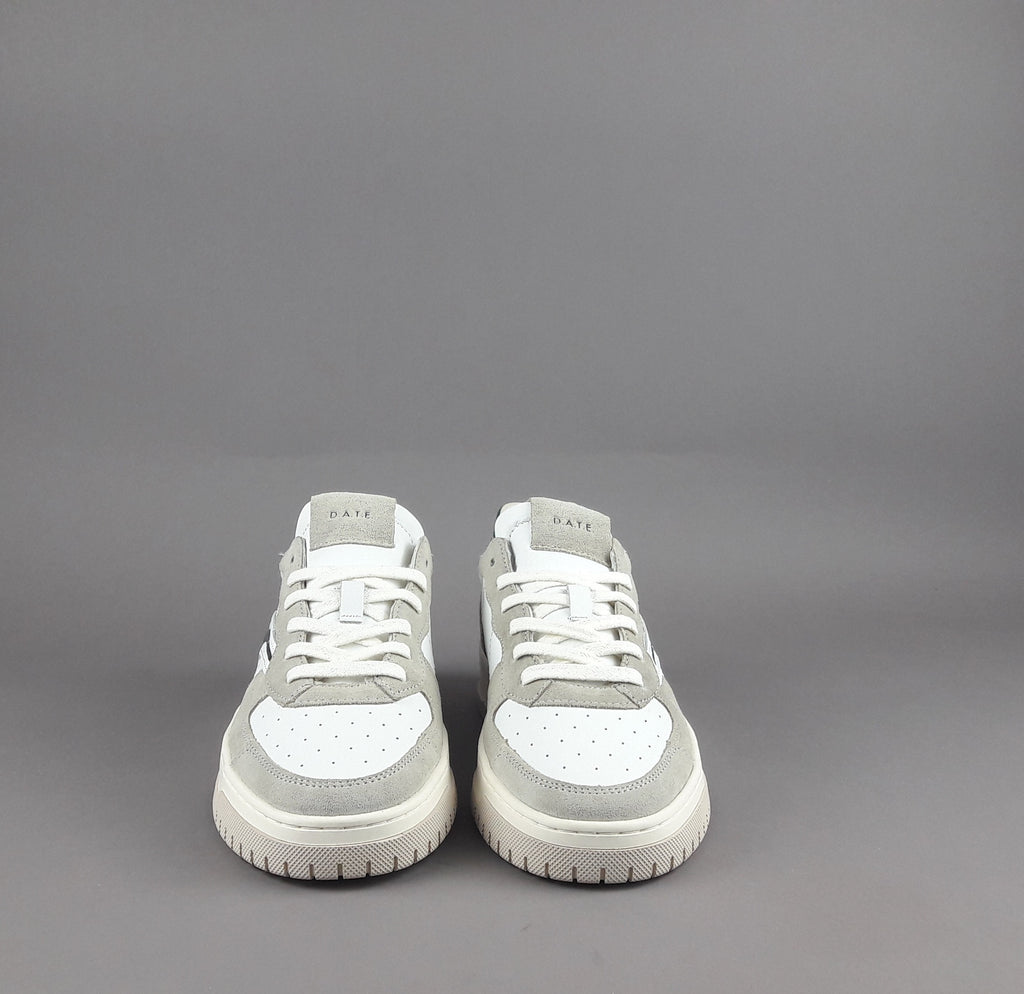 D.A.T.E. Sneakers Torneo Uomo Pelle Camoscio Bianco Grigio