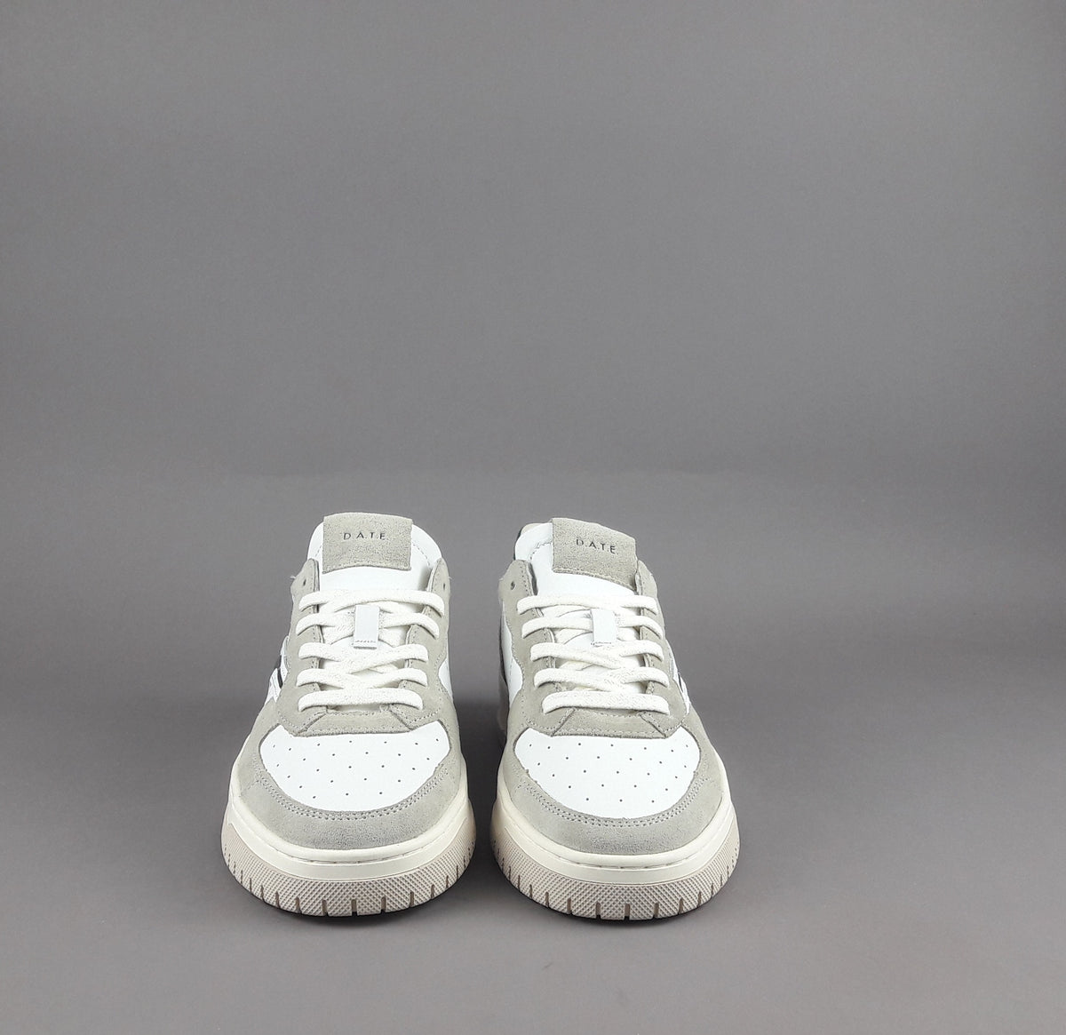 D.A.T.E. Sneakers Torneo Uomo Pelle Camoscio Bianco Grigio