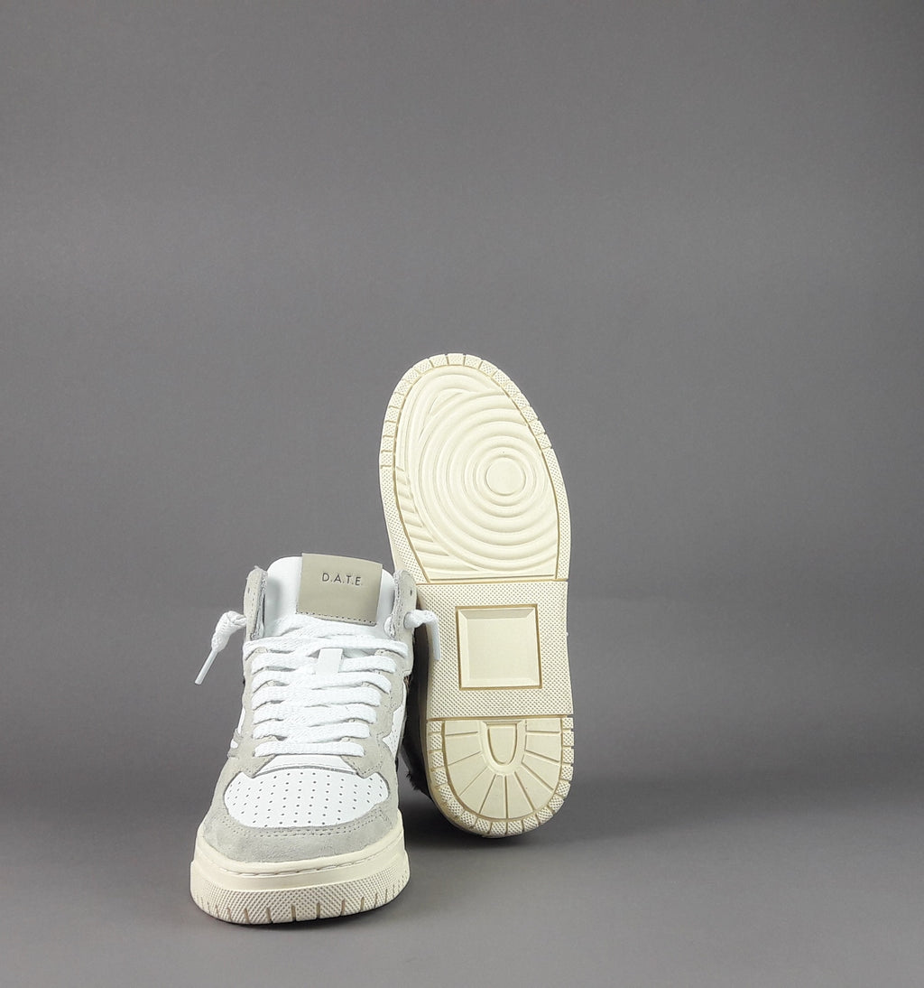 D.A.T.E. Torneo High Sneakers Donna Camoscio Pelle Bianco