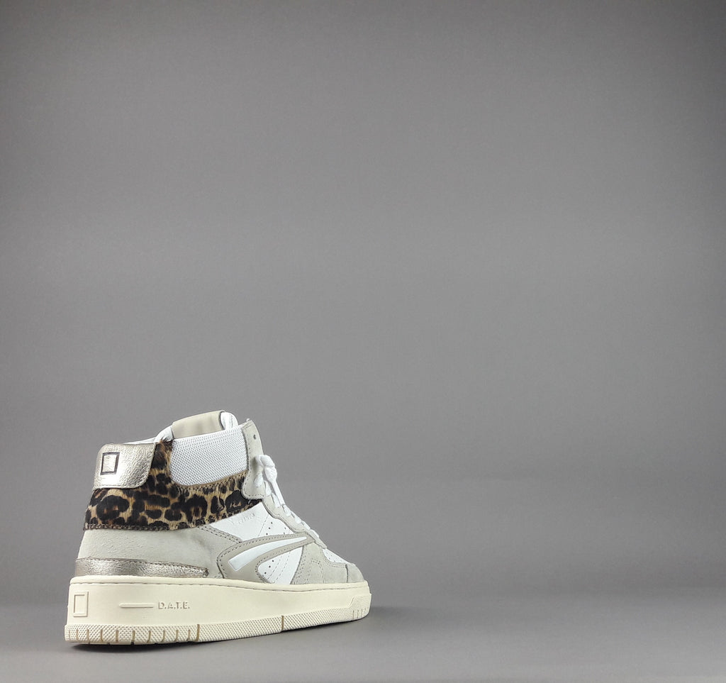 D.A.T.E. Torneo High Sneakers Donna Camoscio Pelle Bianco