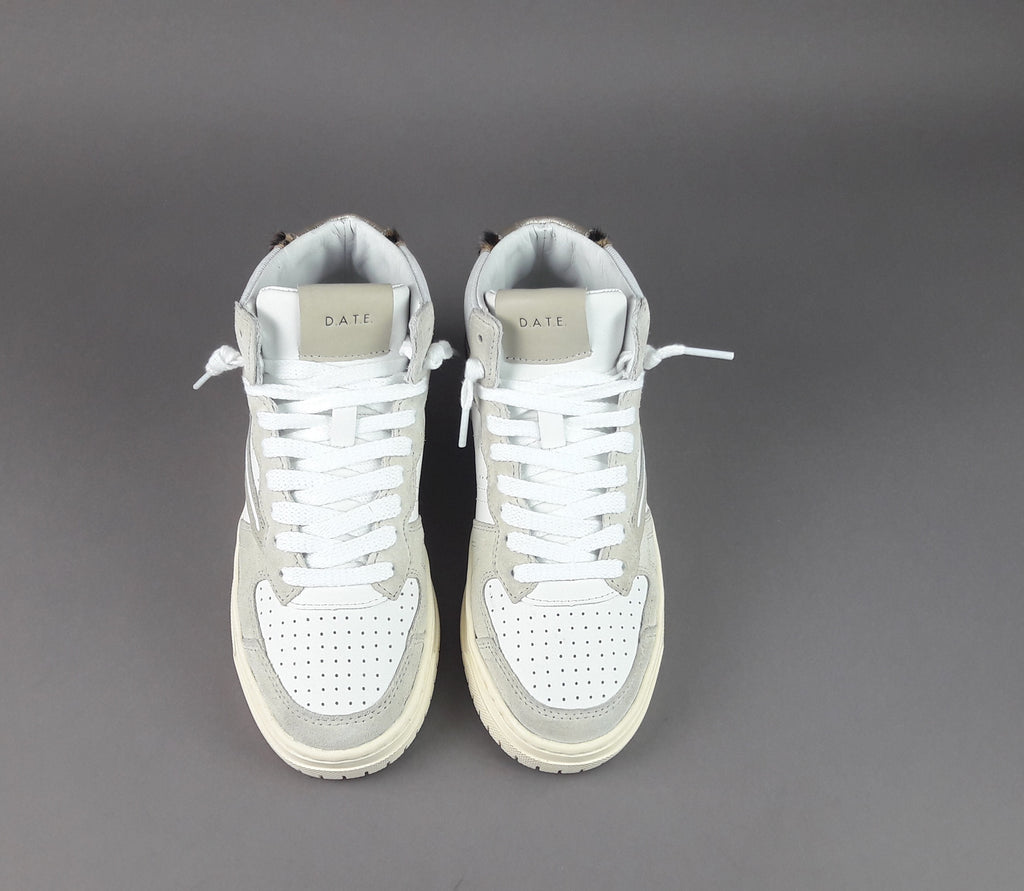 D.A.T.E. Torneo High Sneakers Donna Camoscio Pelle Bianco