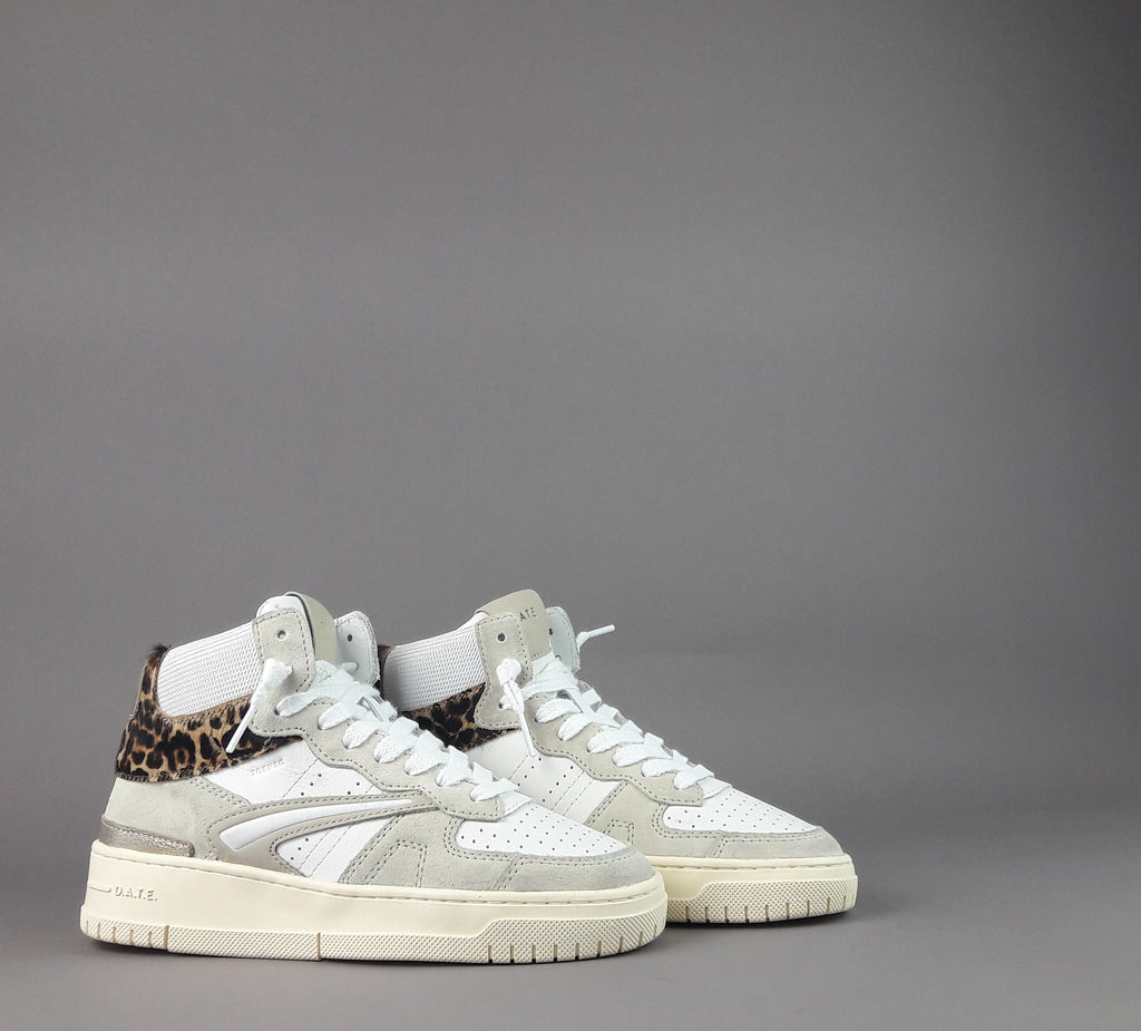 D.A.T.E. Torneo High Sneakers Donna Camoscio Pelle Bianco