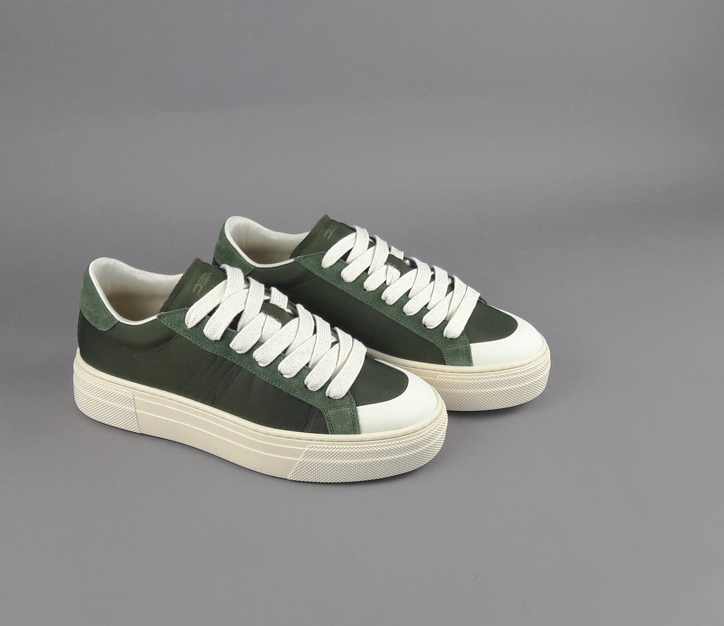 Demna Sneakers Uomo Camoscio Tela Verde Militare