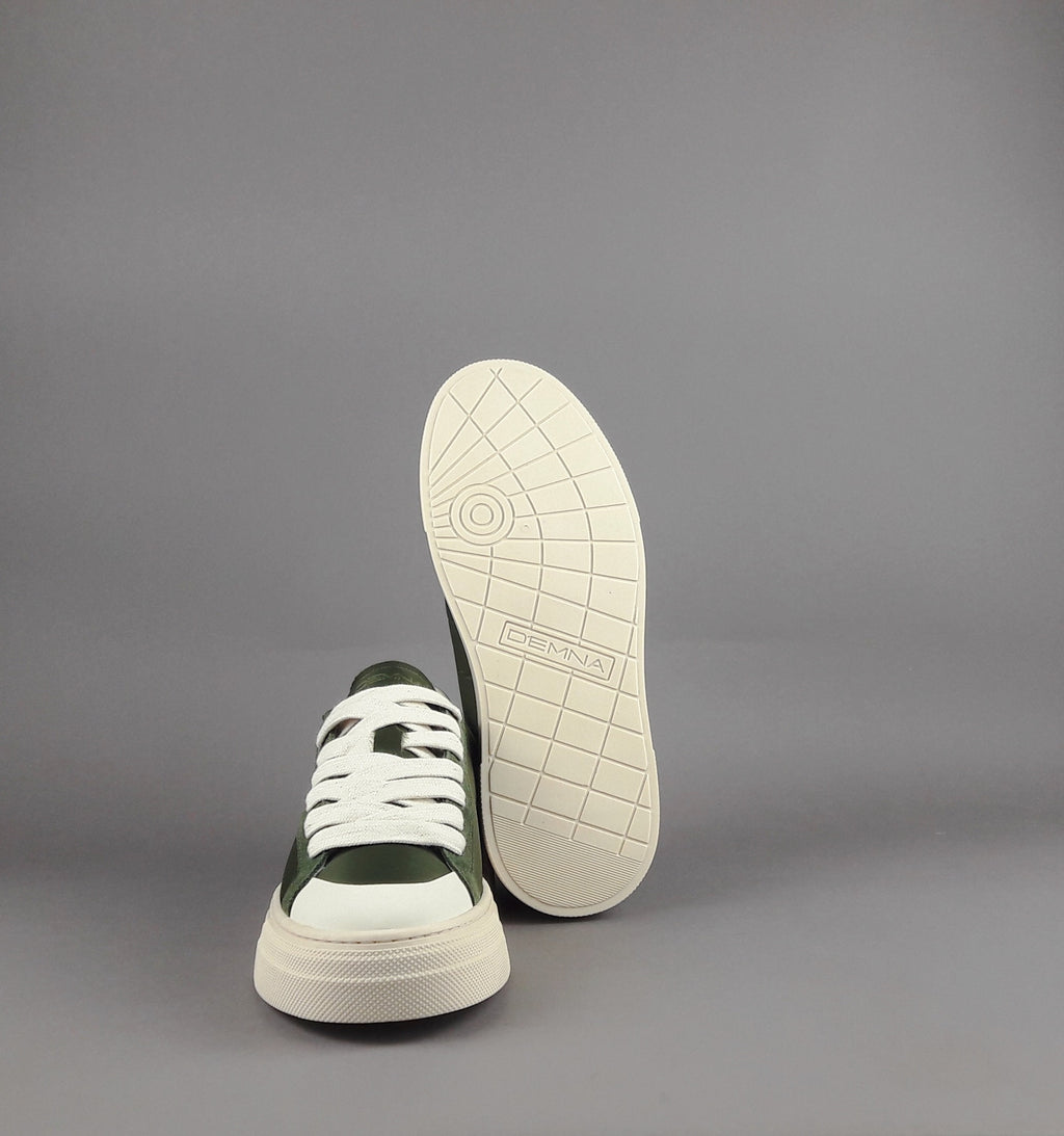 Demna Sneakers Uomo Camoscio Tela Verde Militare