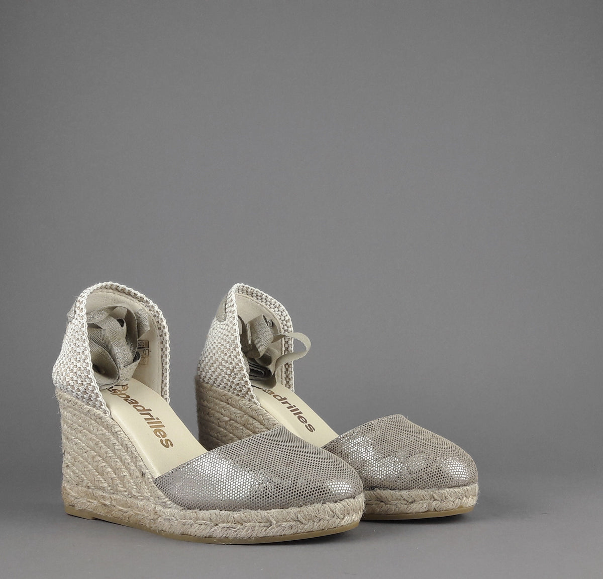 Espadrilles Sandalo Donna Colin Camoscio Stampa Metal Mastice