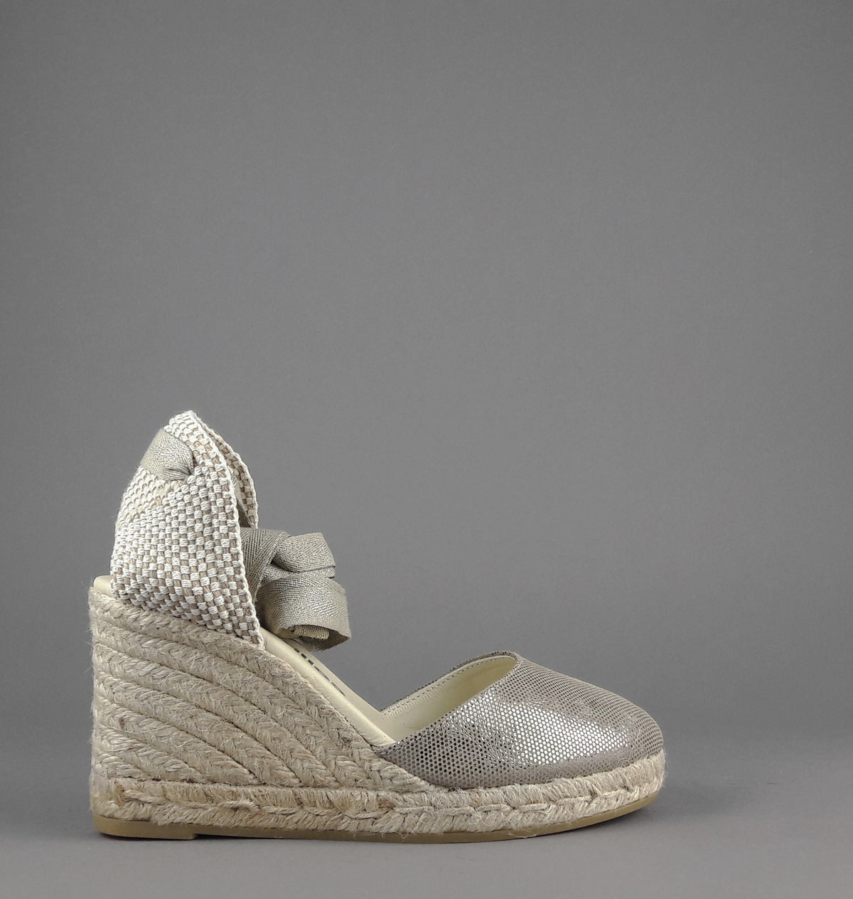 Espadrilles Sandalo Donna Colin Camoscio Stampa Metal Mastice