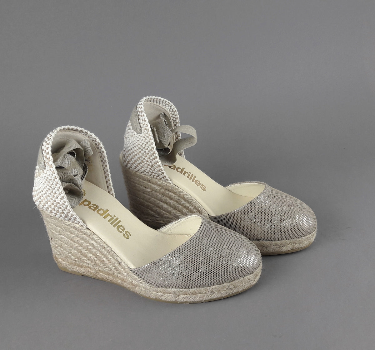 Espadrilles Sandalo Donna Colin Camoscio Stampa Metal Mastice