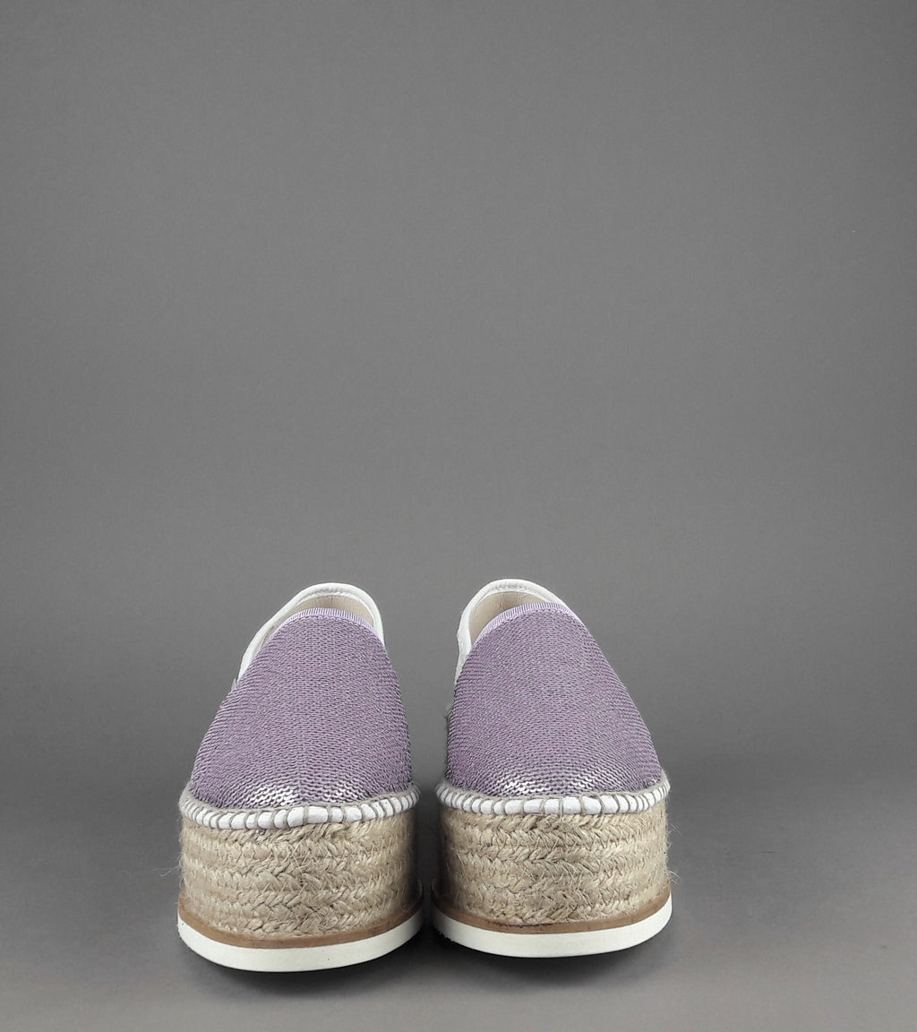 Espadrilles Scarpa Donna J.Moor Paillettes Lilla Bianco