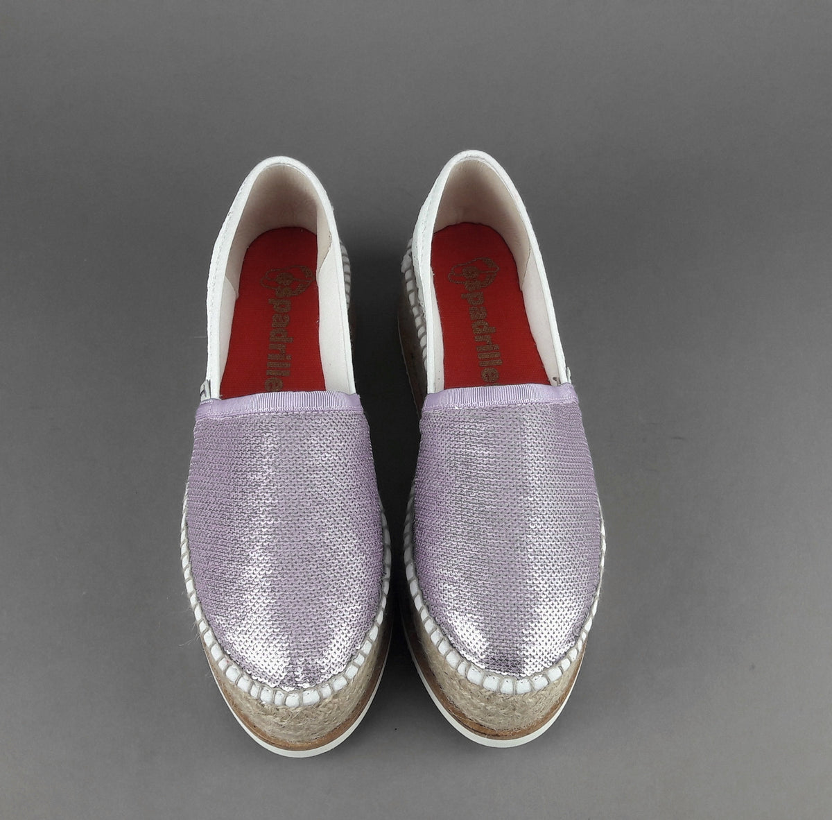 Espadrilles Scarpa Donna J.Moor Paillettes Lilla Bianco