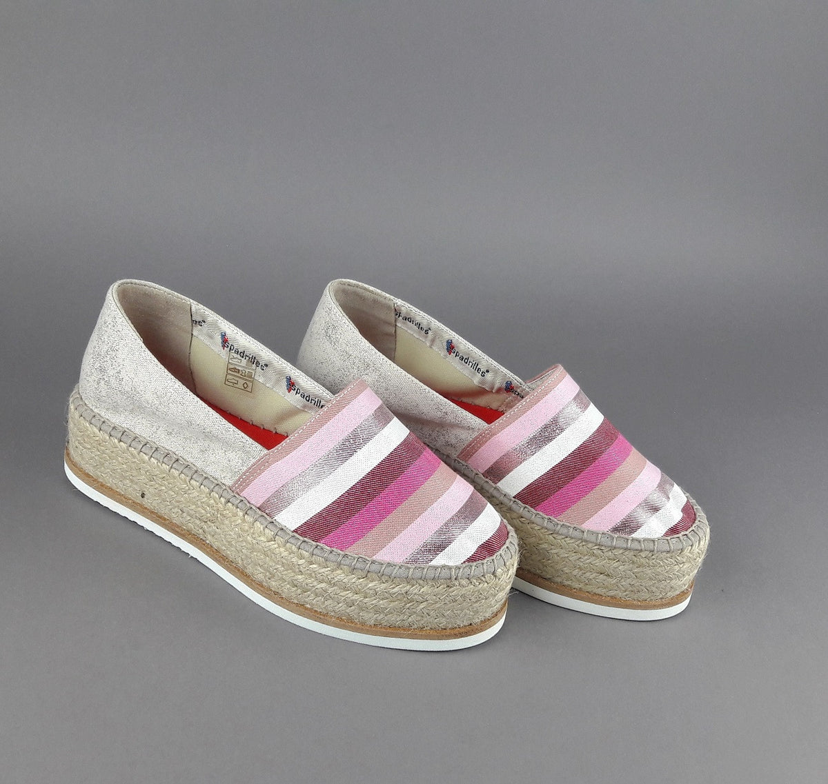 Espadrilles Scarpa Donna Macaron Tessuto Fuxia Rosa